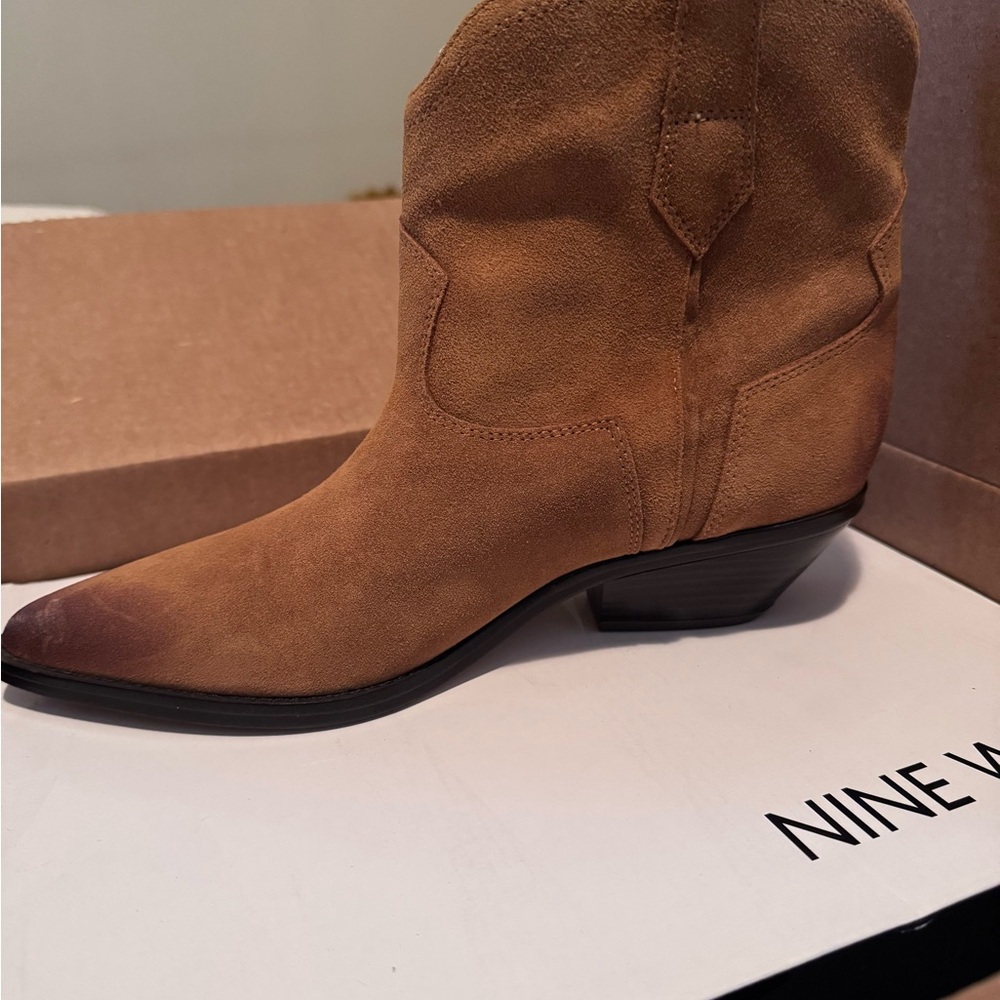Nine West Western Ankle Boot with Pointed Toe Booties - Picture 6 of 8